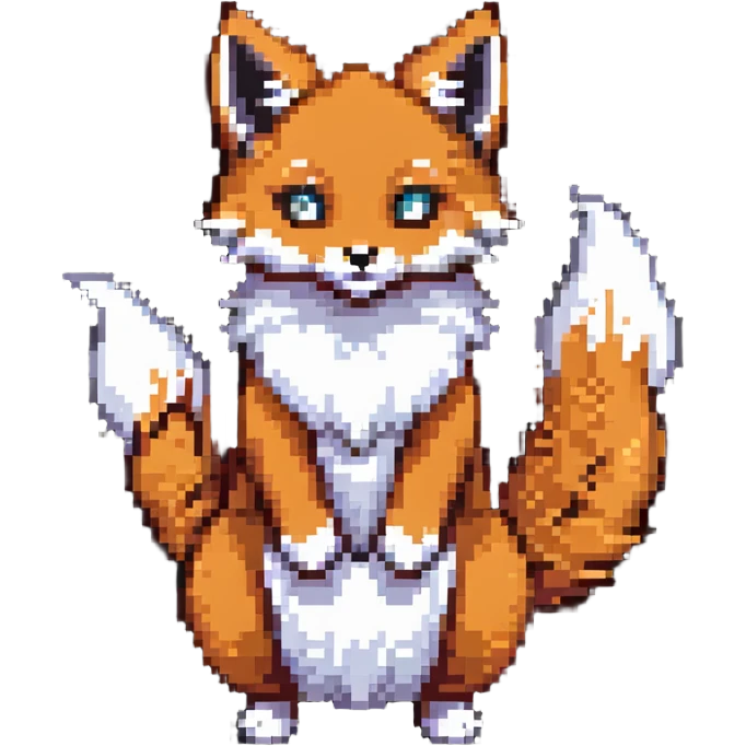 Japanese fox spirit kitsune with three tails emoji