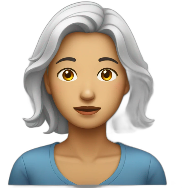 una mujer con cara de dolor emoji