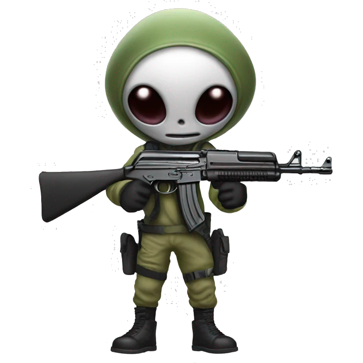 Alien with ak47 emoji
