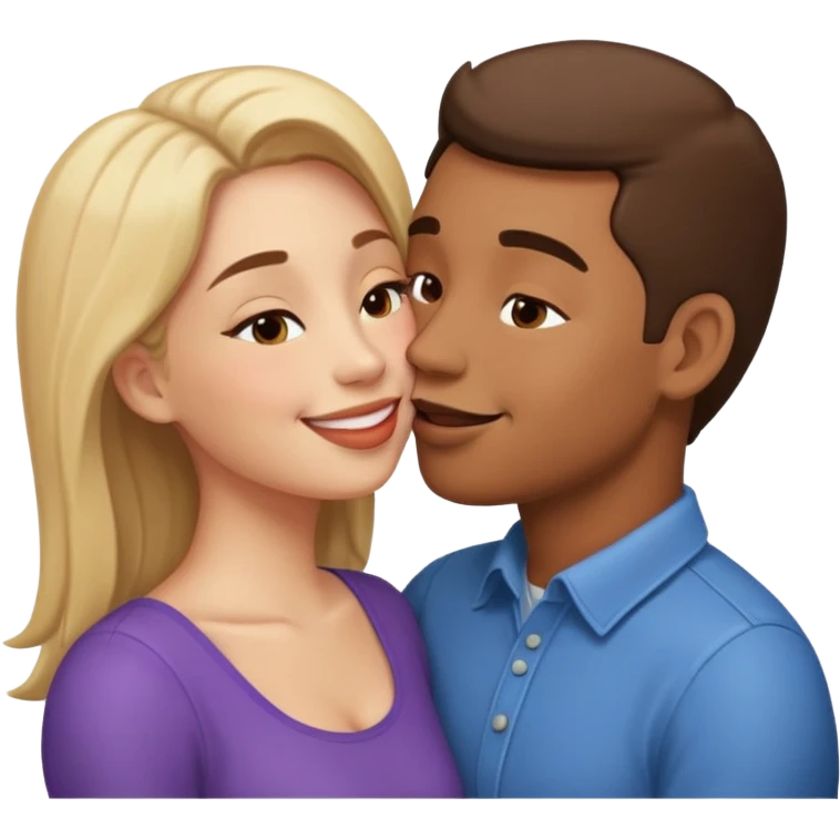 Couple kissing each other emoji