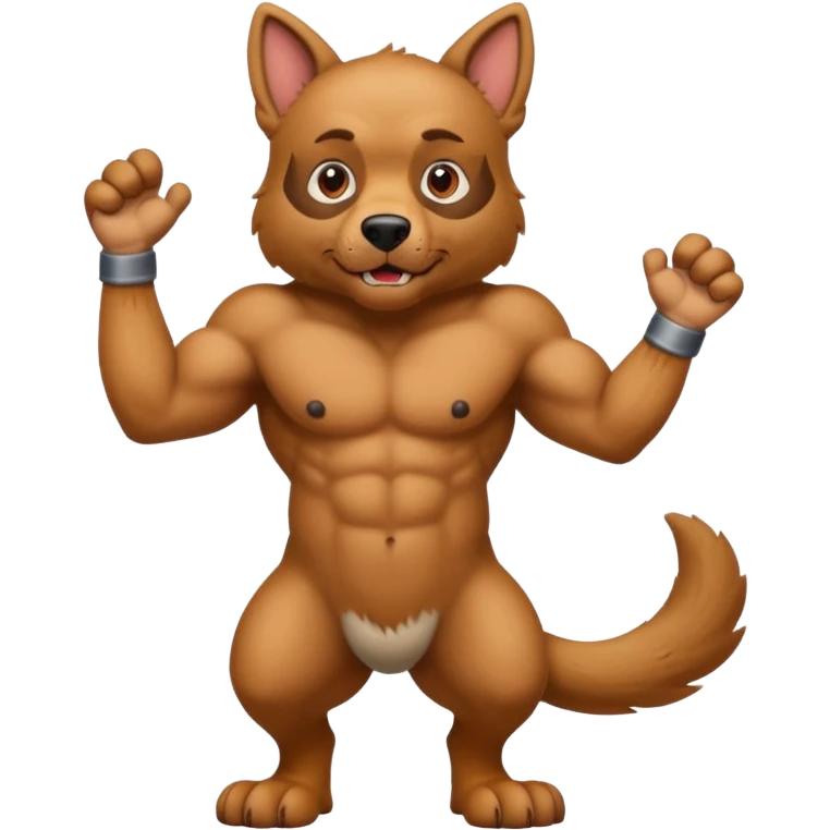 Mad dog standing up like a human emoji