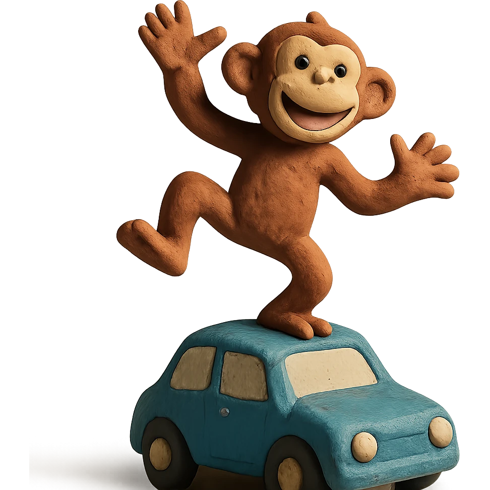 monkey dancing on a car emoji