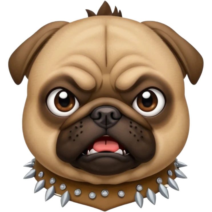 angry pug dog with spiked collar emoji style iPhone emoji
