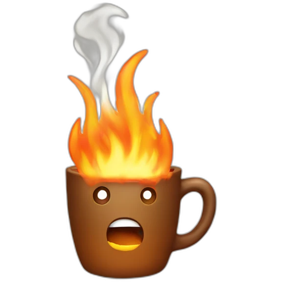 Coffee on fire emoji