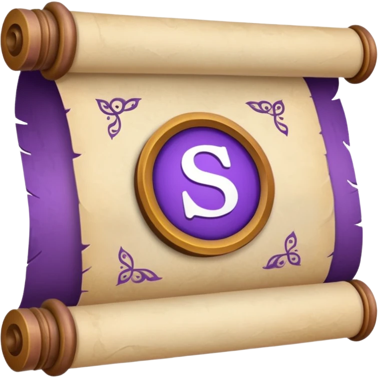 purple Scroll with quote emoji