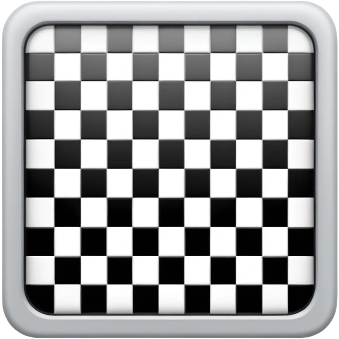 Light gray and white square with a checkered pattern 8x8 3d icon emoji