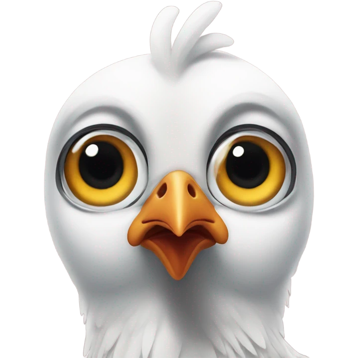 Big eyes chicken emoji