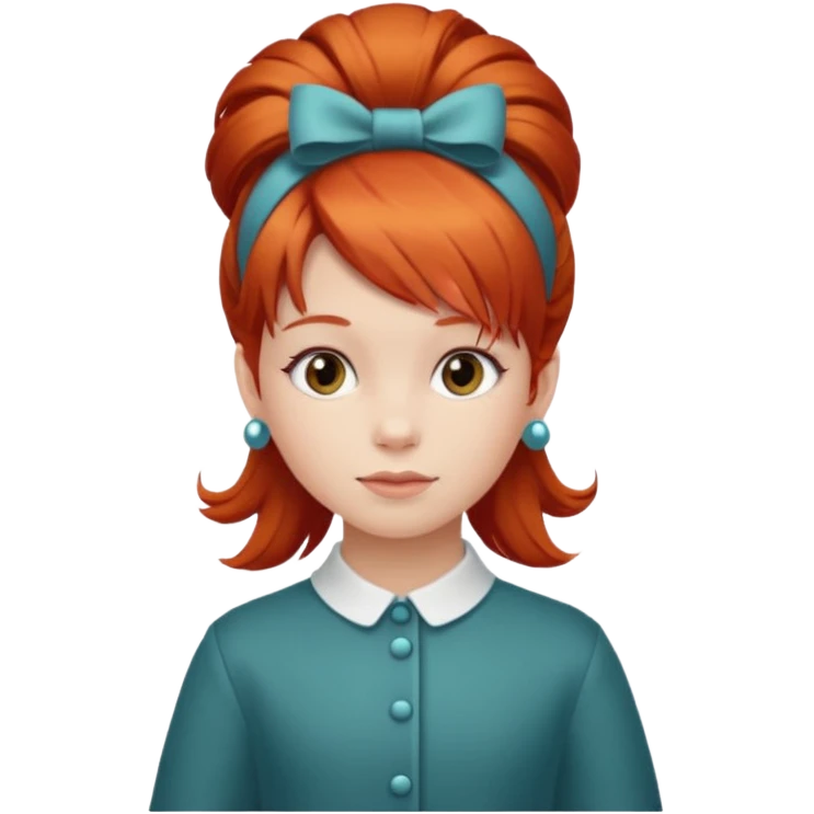red girl kid with Bouffant emoji