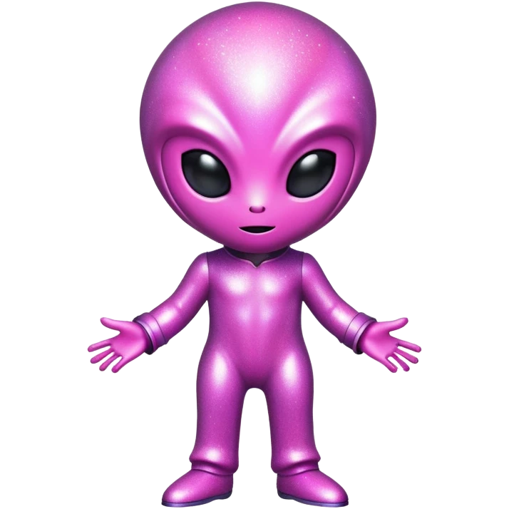 pink alien with a glitter suit emoji