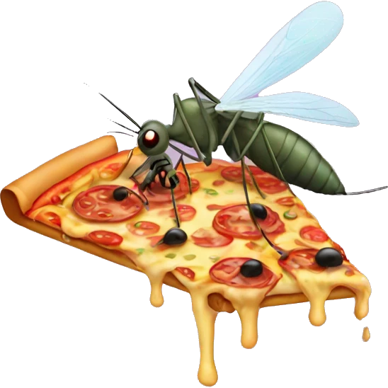 Mosquito eating pizza emoji