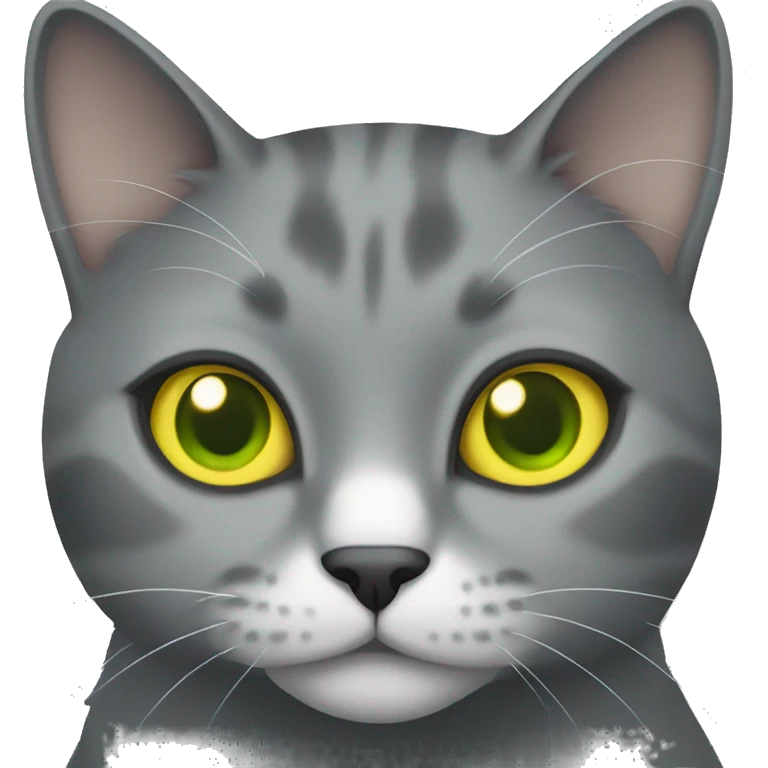 Gray Cat With Yellow-Green Eyes  emoji