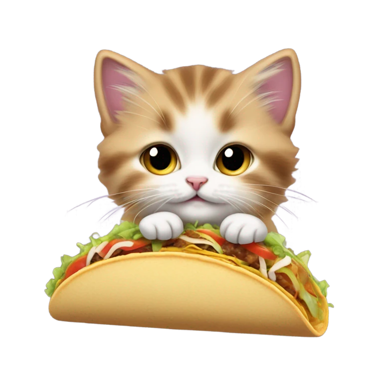Kitten eating a taco emoji