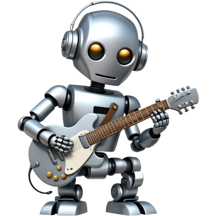 Robot playing guitar emoji
