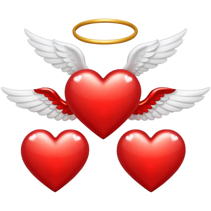 3 Hearts Flying with Angel Wings emoji