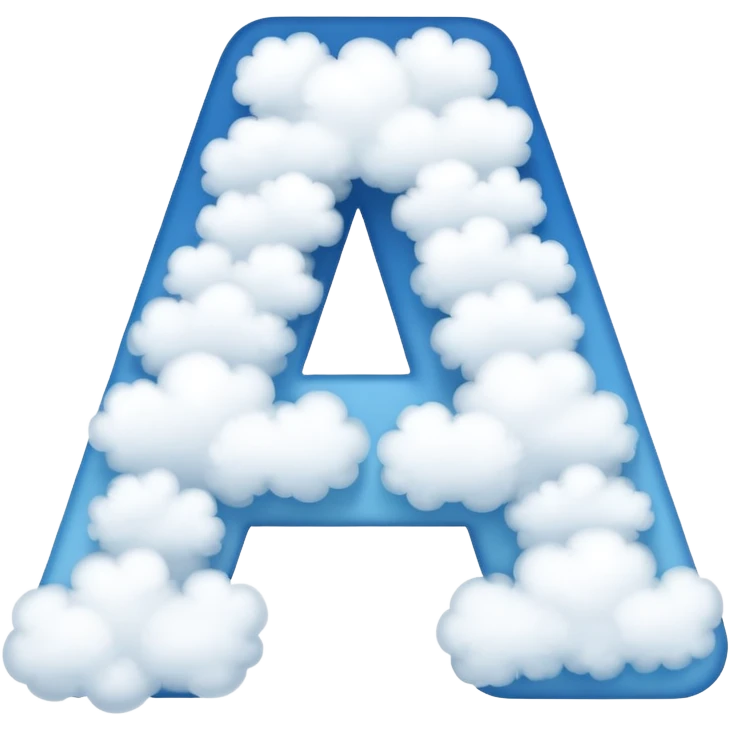 the letter a made from clouds emoji