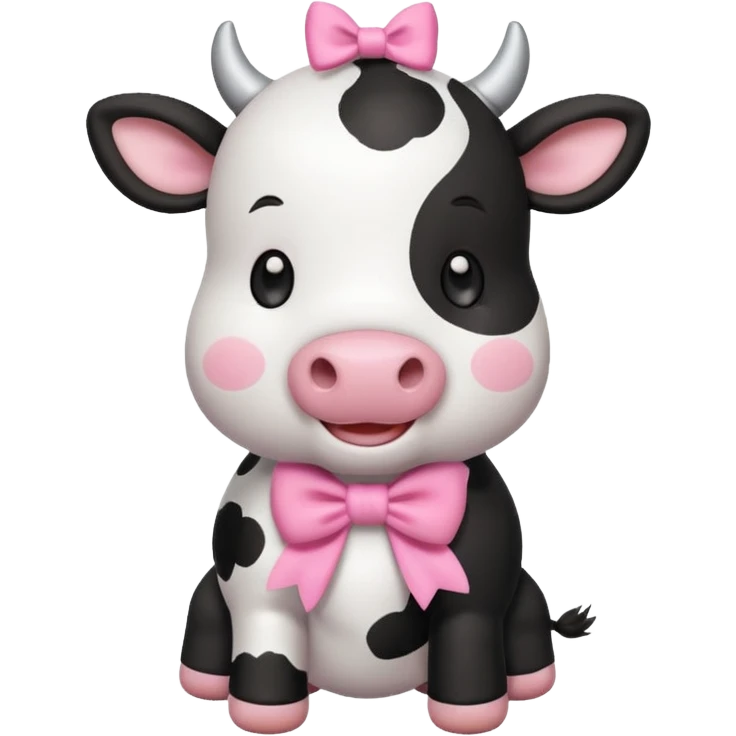 Chibi style Plush cow emoji