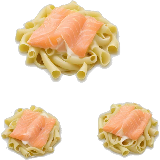 pasta with cream cheese, dill, smoked salmon and lemon creamy sauce emoji