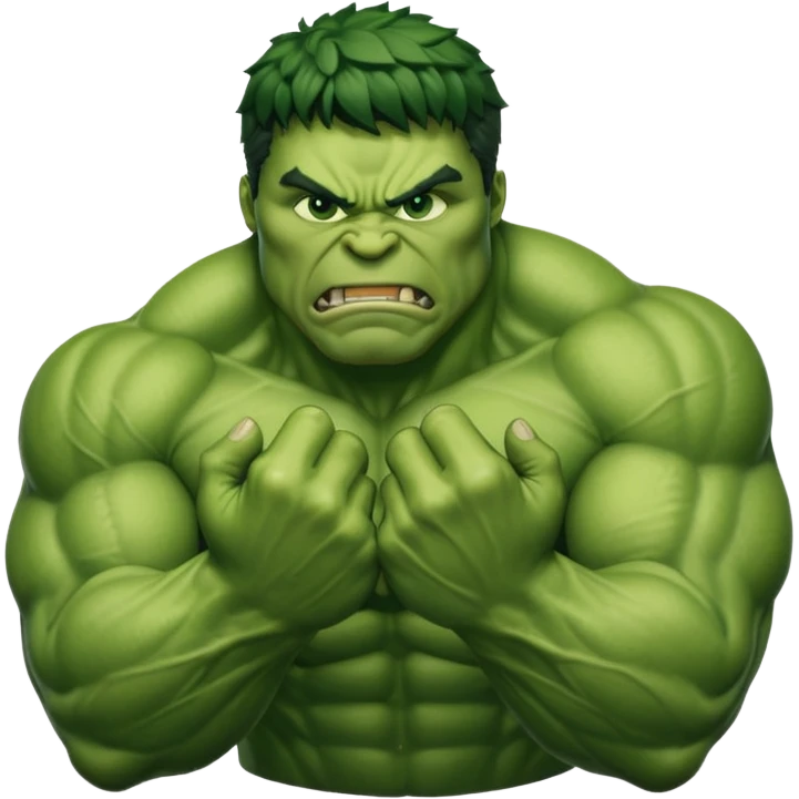 big muscular green cool hulks fist with 5 fingers emoji