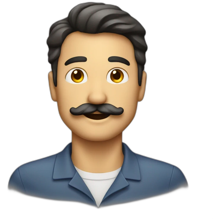 hombre con bigote feliz emoji