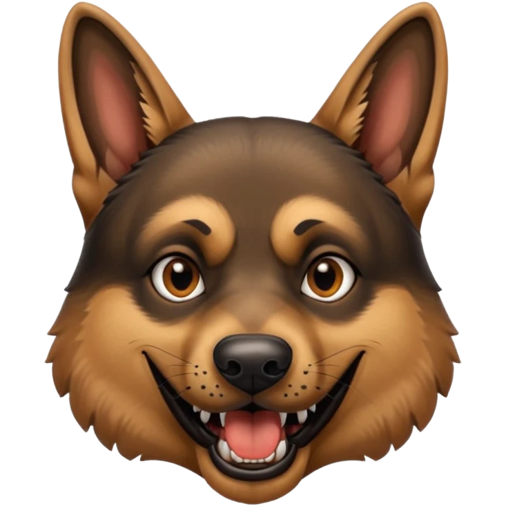 Evil German shepherd head panting bark emoji
