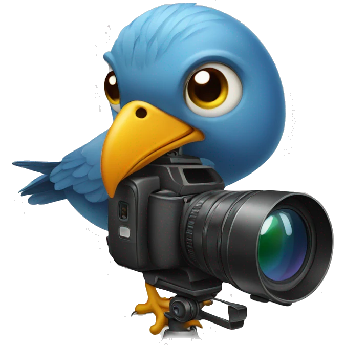 Bird with a camera as a head emoji