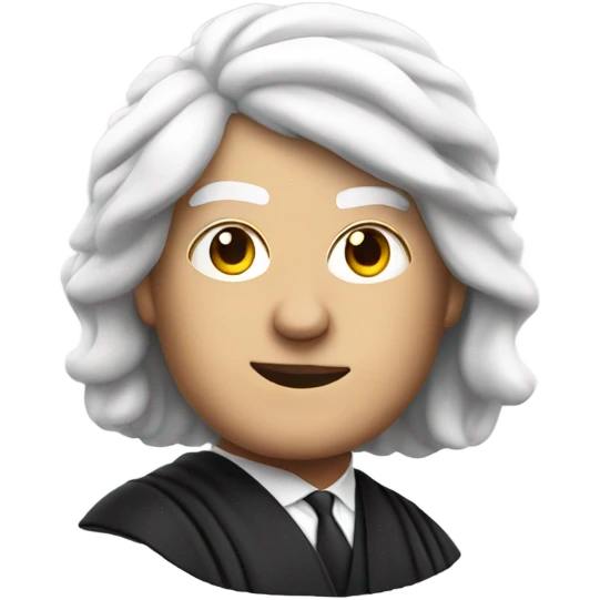 white UK judge with wig at an angle emoji