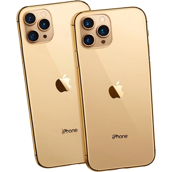 Gold iPhone 16 Pro Max, front and rear view emoji