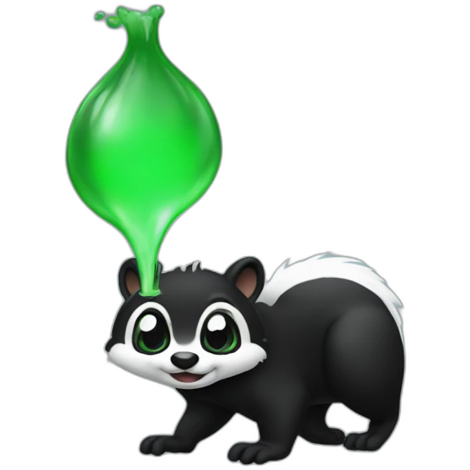 Skunk with green gas coming out emoji