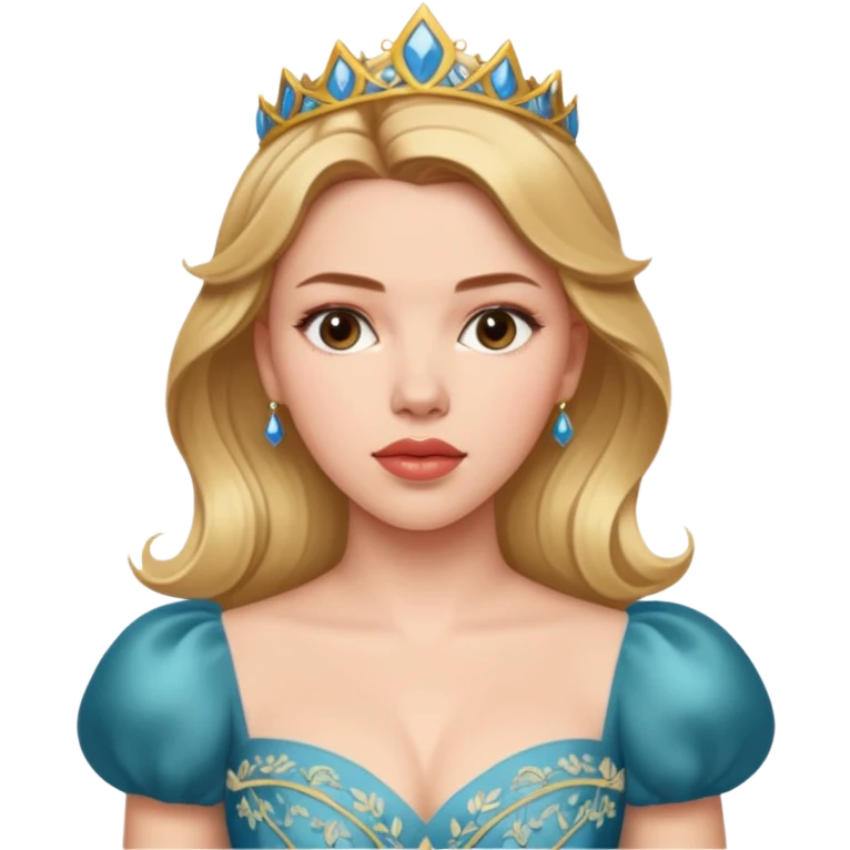 Scarlett Johansson in a princess dres emoji
