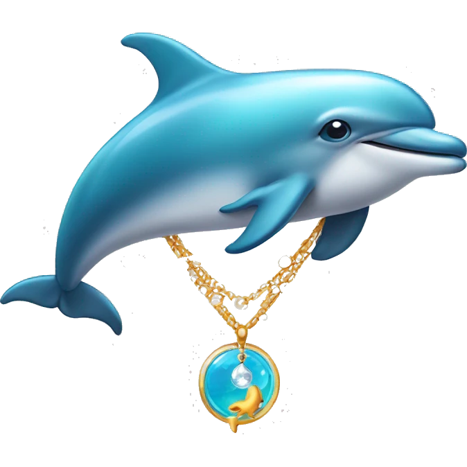 dolphin wearing a necklace emoji