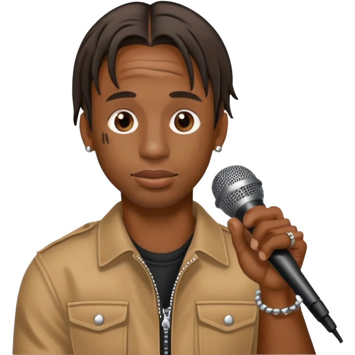 Travis Scott emoji with microphone performing on stage emoji