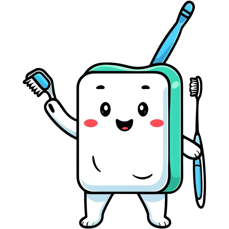 toothbrush and toothpaste for dental hygiene emoji