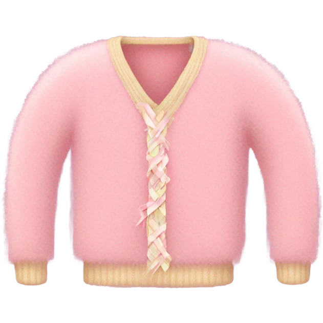 Light pink fuzzy sweater with ribbons   emoji