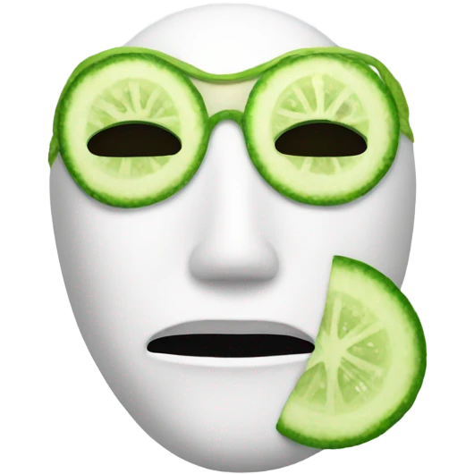 wink emoji with a white hydrating face mask and slices of cucumber in the eyes emoji