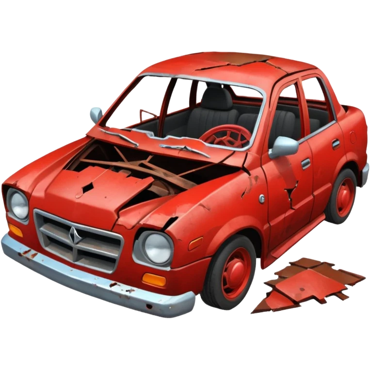 crashed car emoji