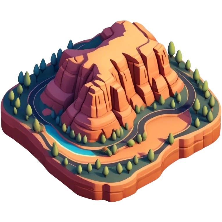 Isometric Sedona sunset emoji