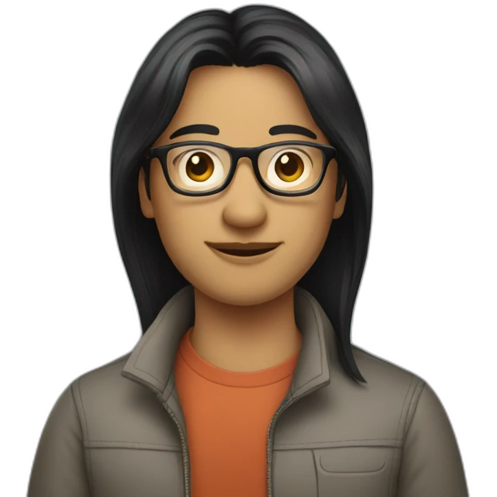 UX Designer with black hair and glasses emoji