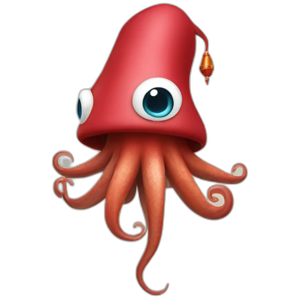 Squid wearing a fez emoji