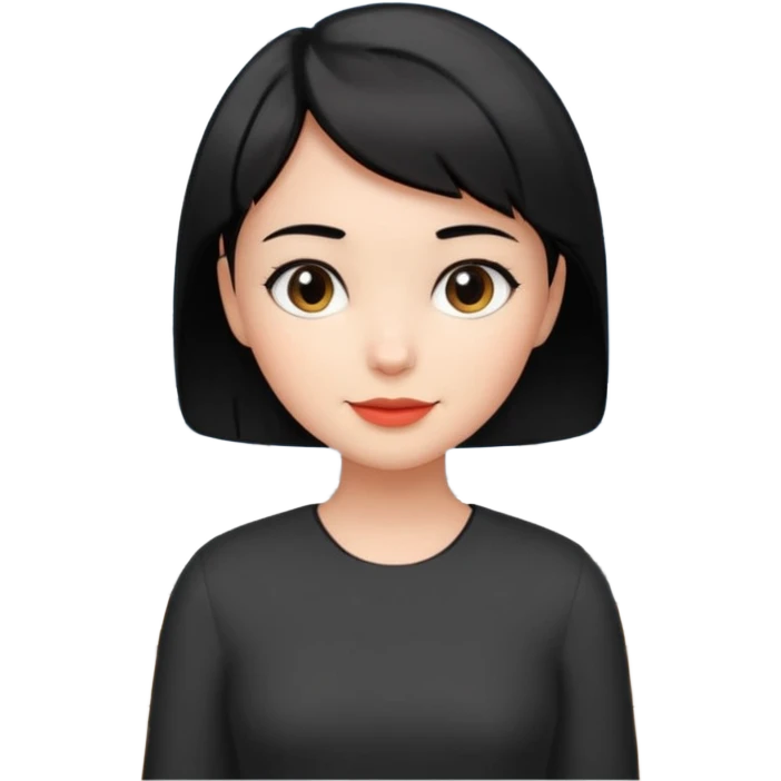 black short hair office  girl says hi emoji
