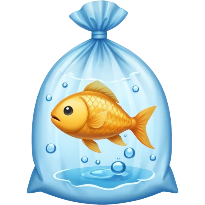  one ios  fish inside a plastic bag with water emoji
