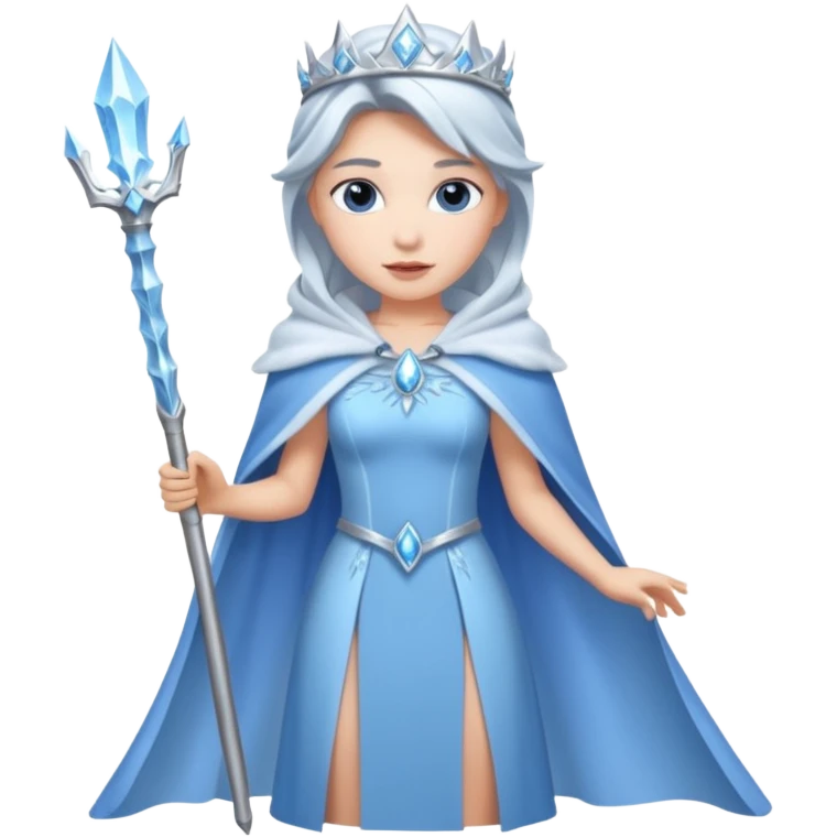 Ice Queen – silver wand + frost cape,Blue Queens. emoji