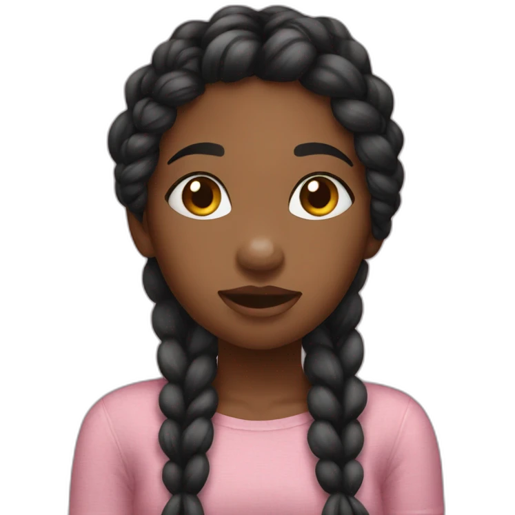 black braided girl sendind kisses emoji