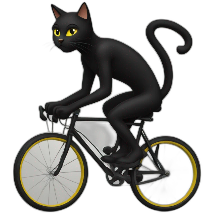 Chat noir sur vélo  emoji