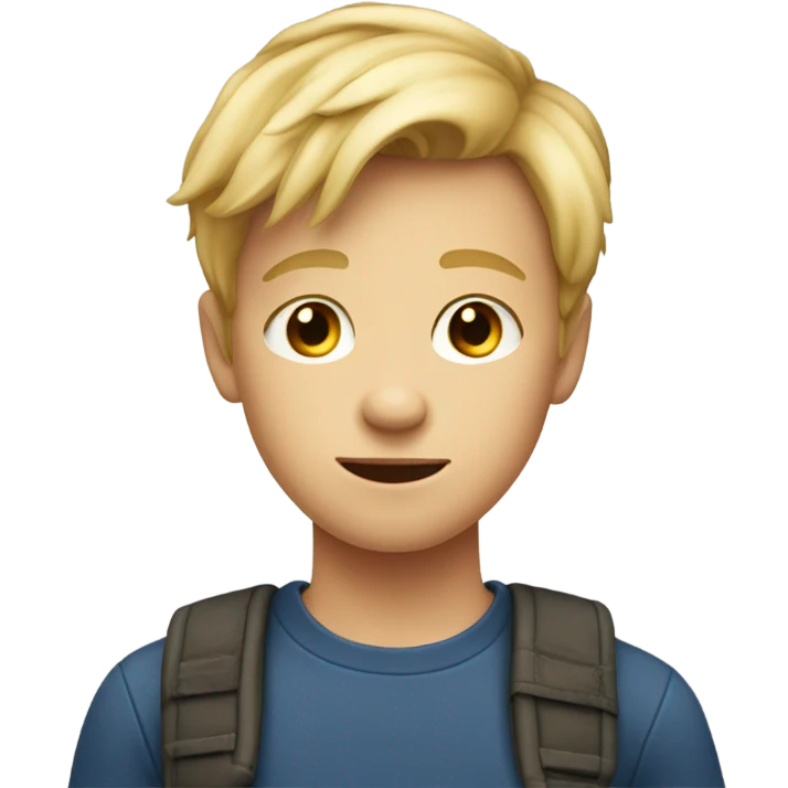 Talkative 12 year old boy with blond hair emoji
