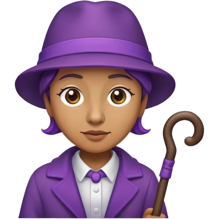 fancy character with purple hat and cane emoji