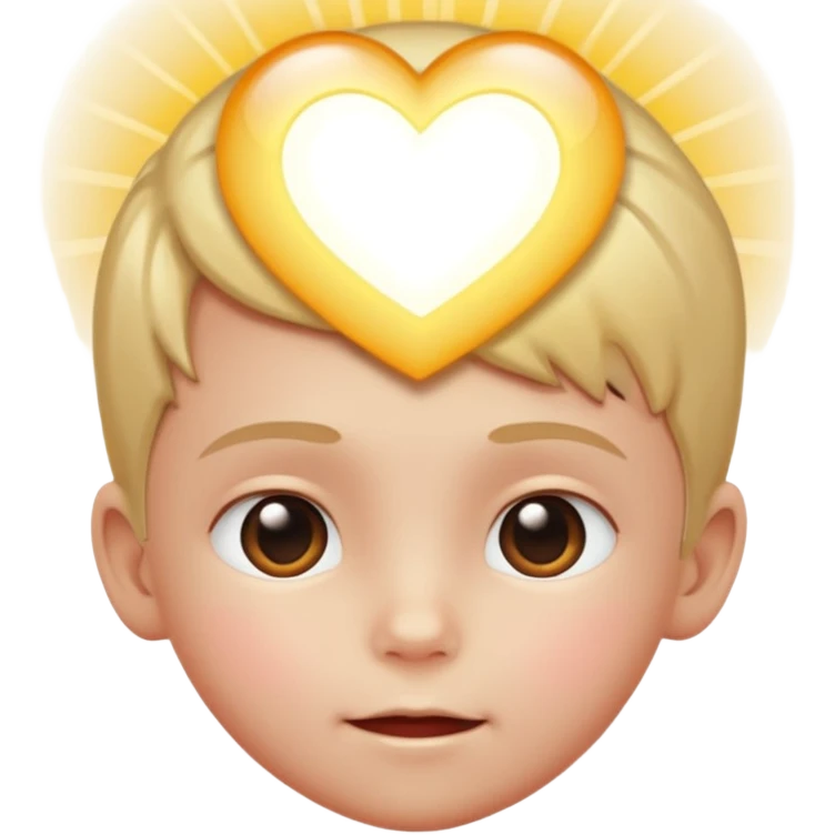 child’s head with a glowing heart inside emoji