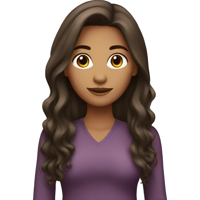Latina girl brown long hair emoji