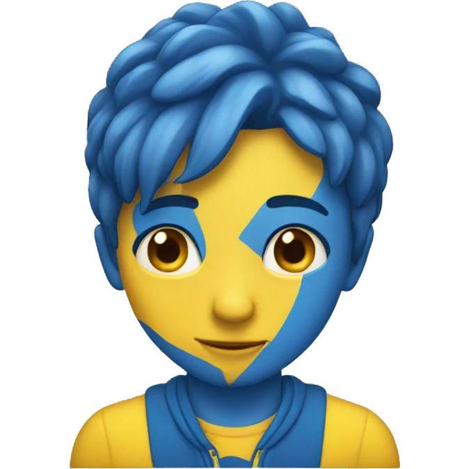 Blue and yellow  emoji