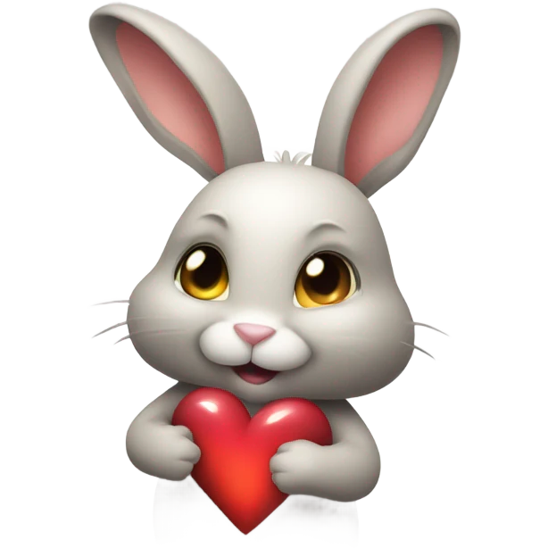 Rabbit with love in the chest emoji
