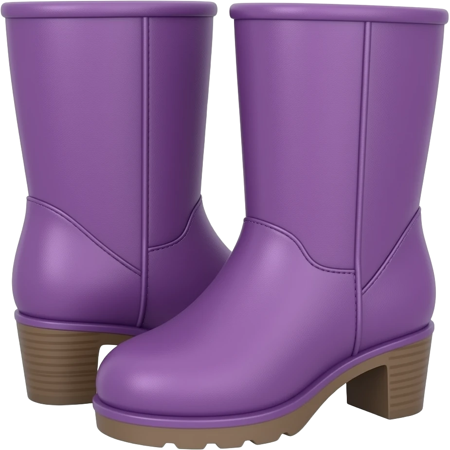purple ugg heel  boot shape, simple and bold pair emoji